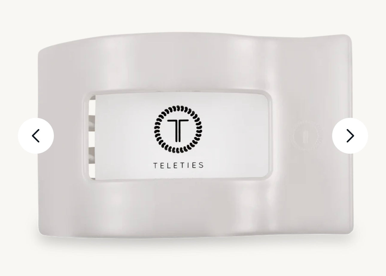 Coconut White Large Flat Rectangle Hair Clip