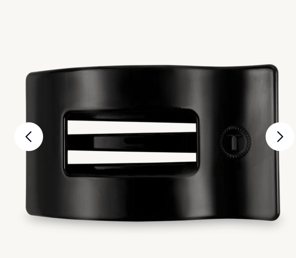 Jet Black Large Flat Rectangle Hair Clip