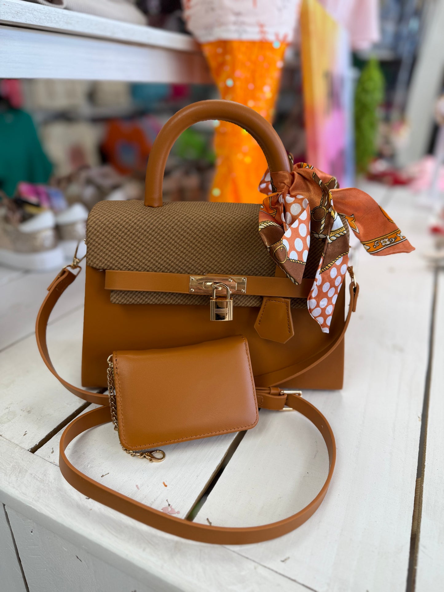 Designer Inspired Bag with Card Holder