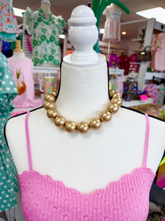 Matte Gold Chunky Necklace