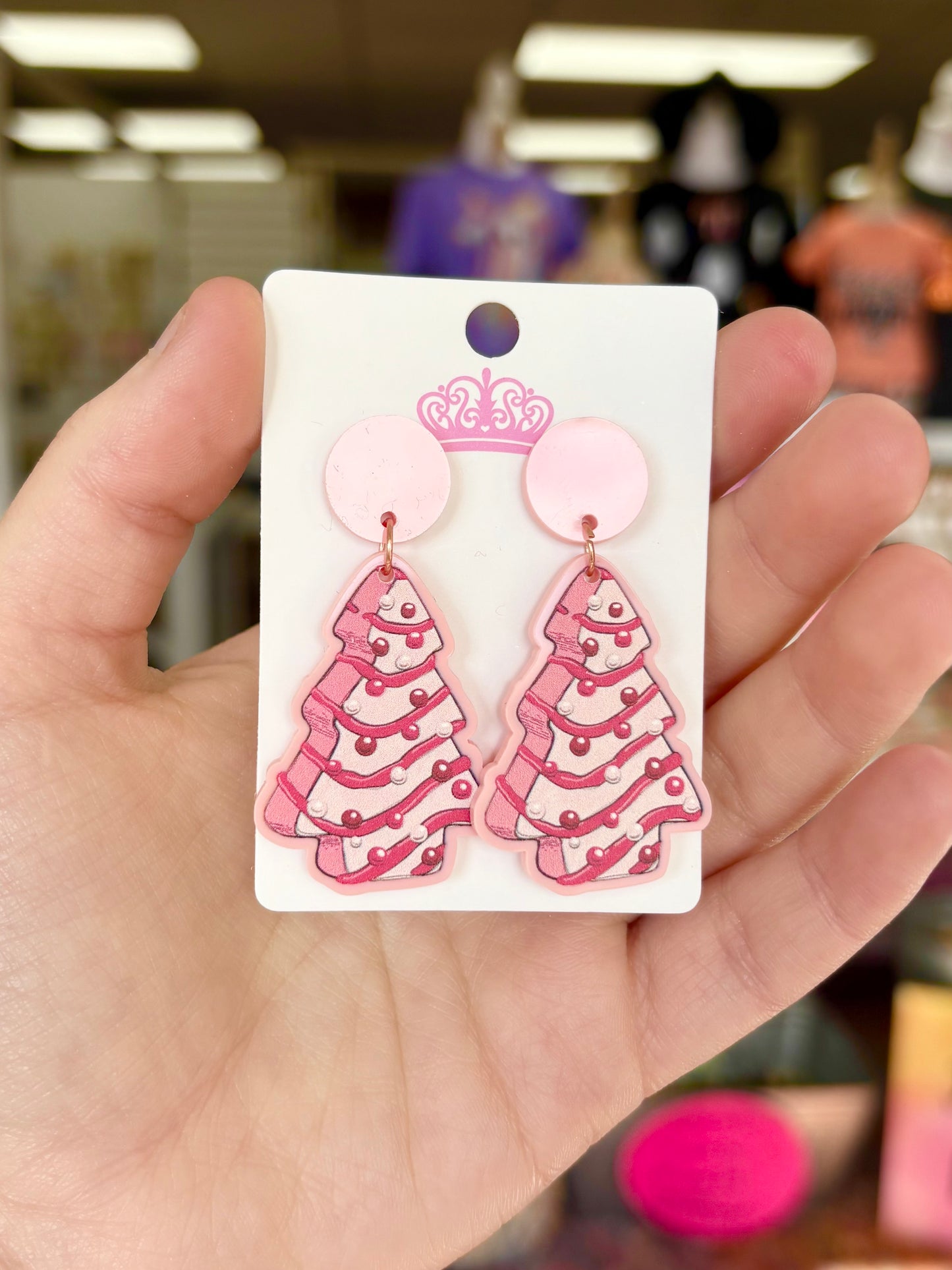 KK Pink Christmas Cake Earrings