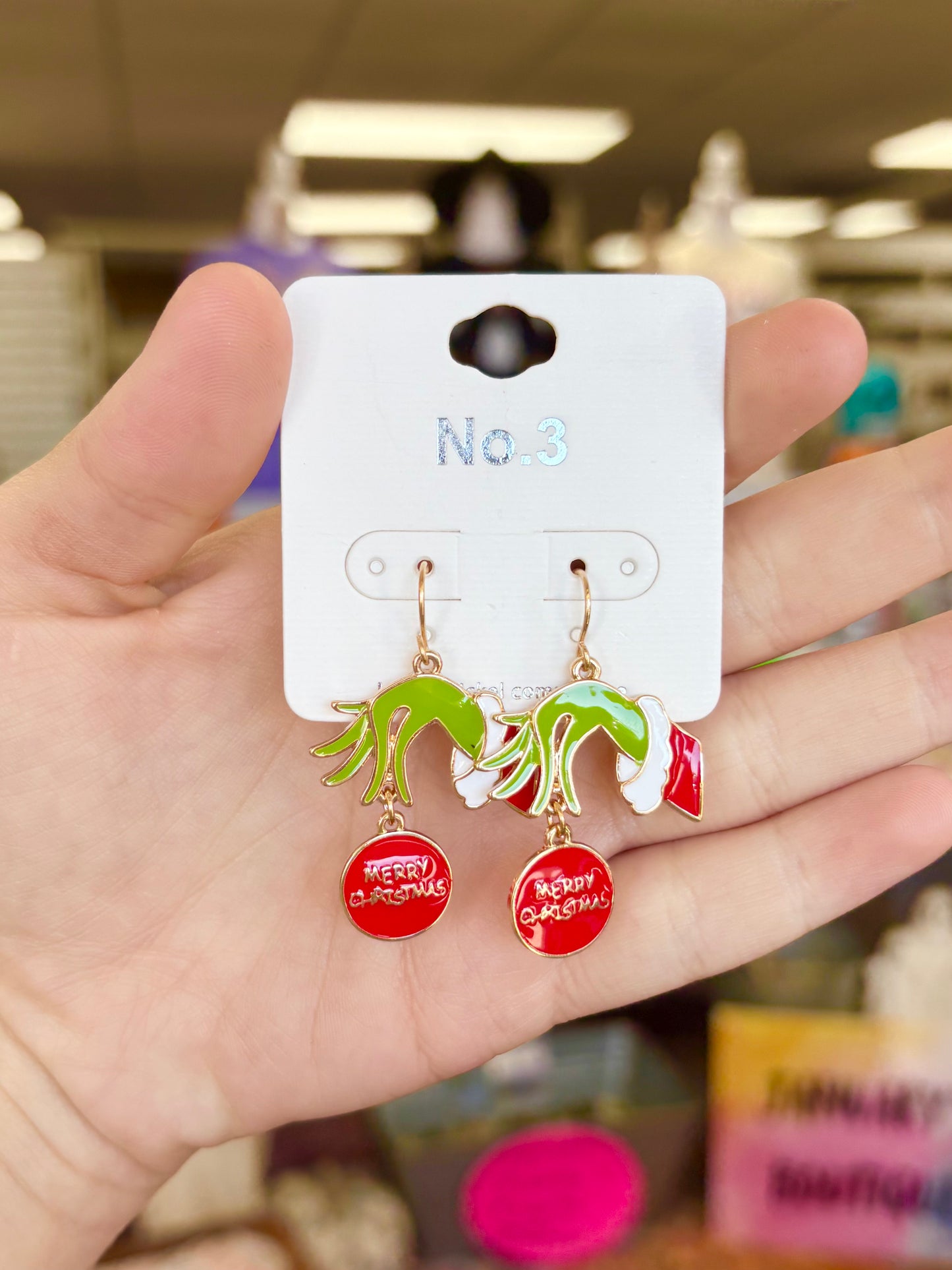 KK Gr*nch Hand Earrings