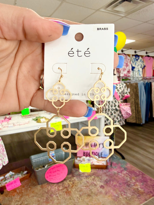 Gold Brass Earrings