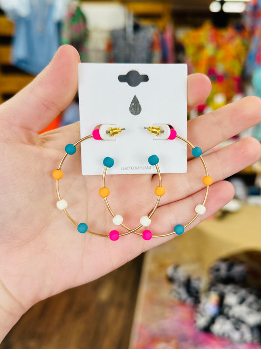 Multicolor And Gold Ball Hoops