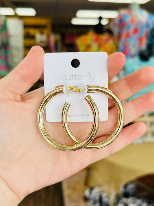 KK Shiny Gold Hoops
