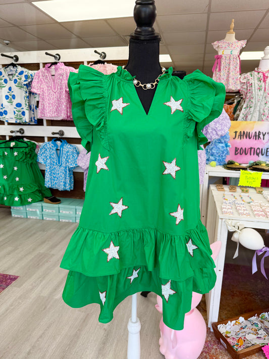Women’s Sequin Stars Green Dress