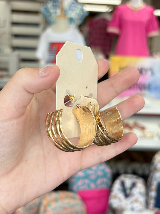 KK Wide Gold Hoop Earrings