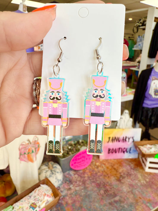 Pink Nutcracker Earrings