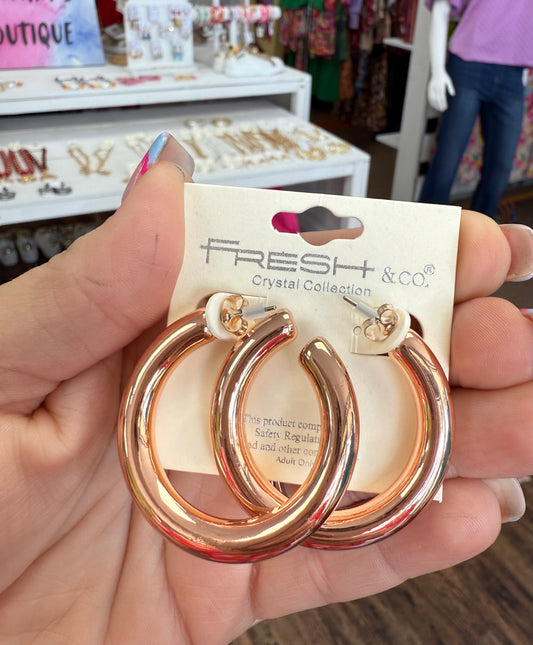 Medium Rose Gold Hoops