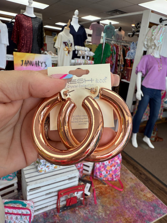 Large Rose Gold Hoops