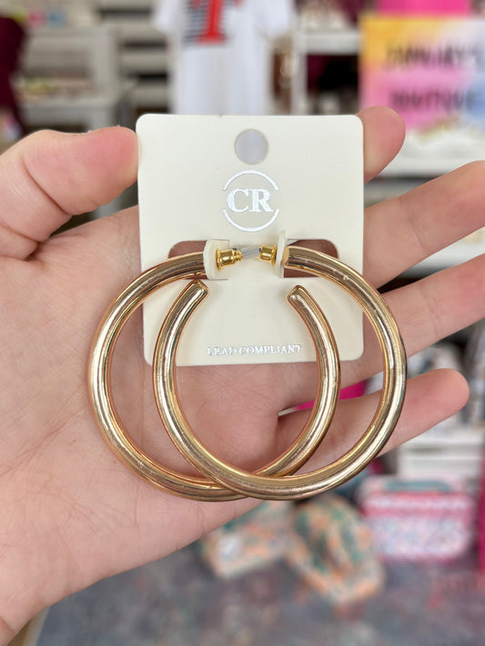 KK Large Shiny Gold Thick Hoops