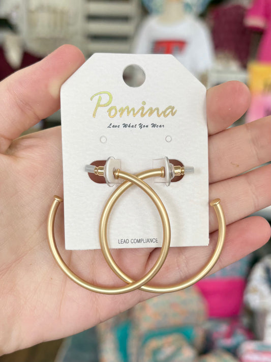 KK Medium Matte Gold Hoops
