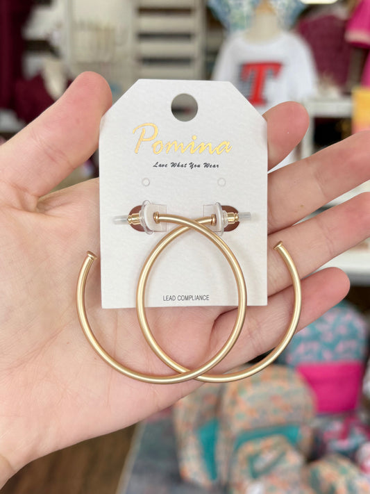 KK Classic Large Matte Gold Hoops