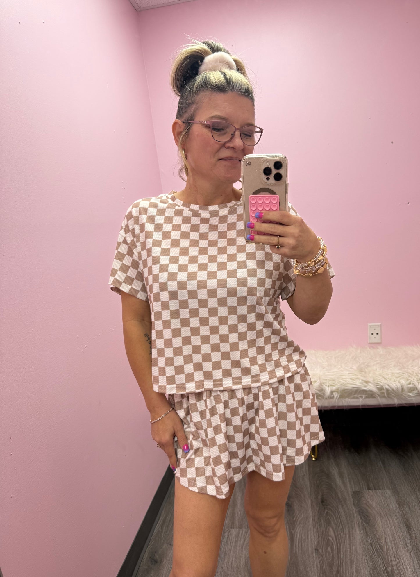 Women’s Checked Skort Set