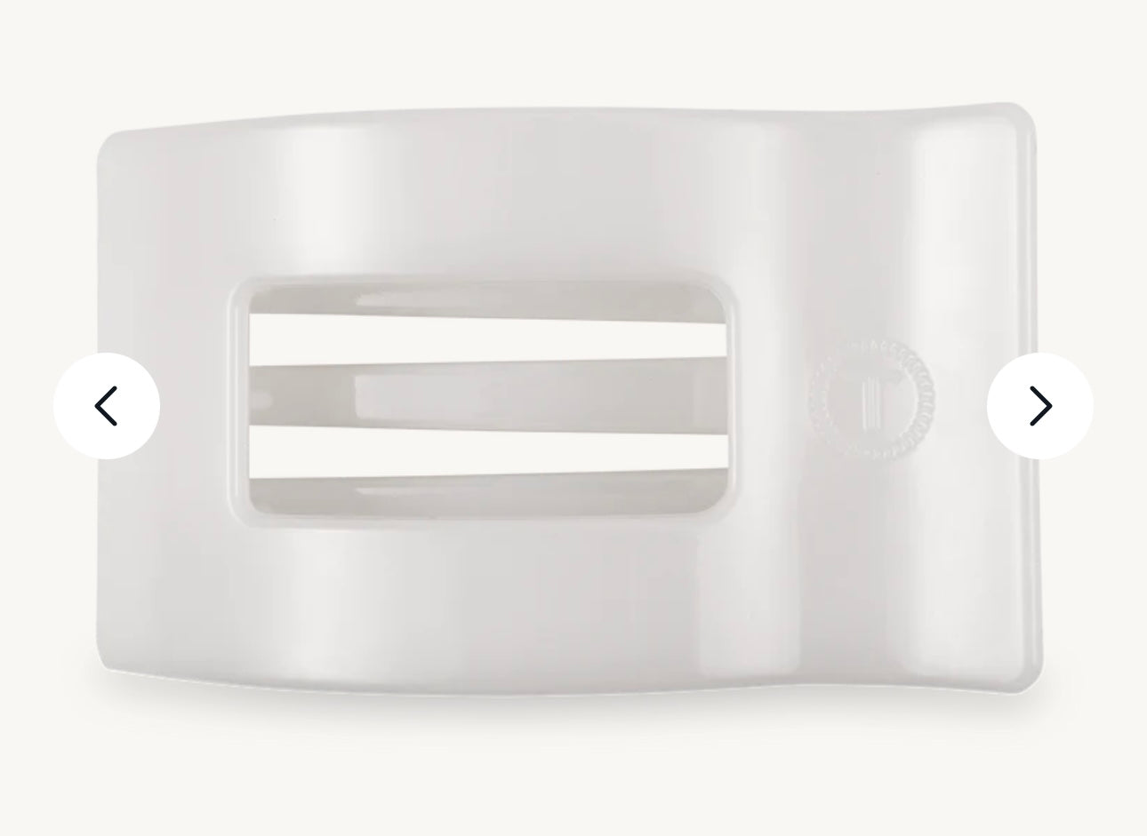 Coconut White Large Flat Rectangle Hair Clip