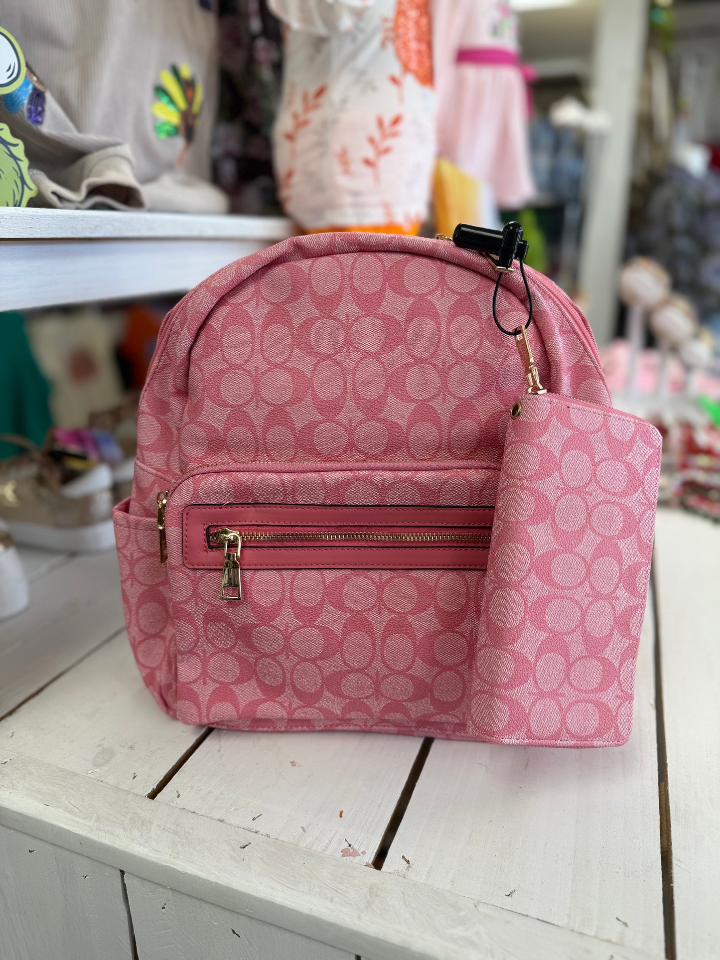 Designer Inspired Pink Backpack