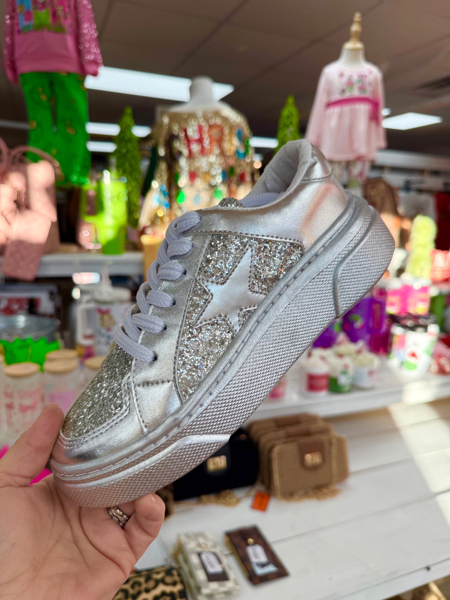 Women’s Silver Tennis Shoes