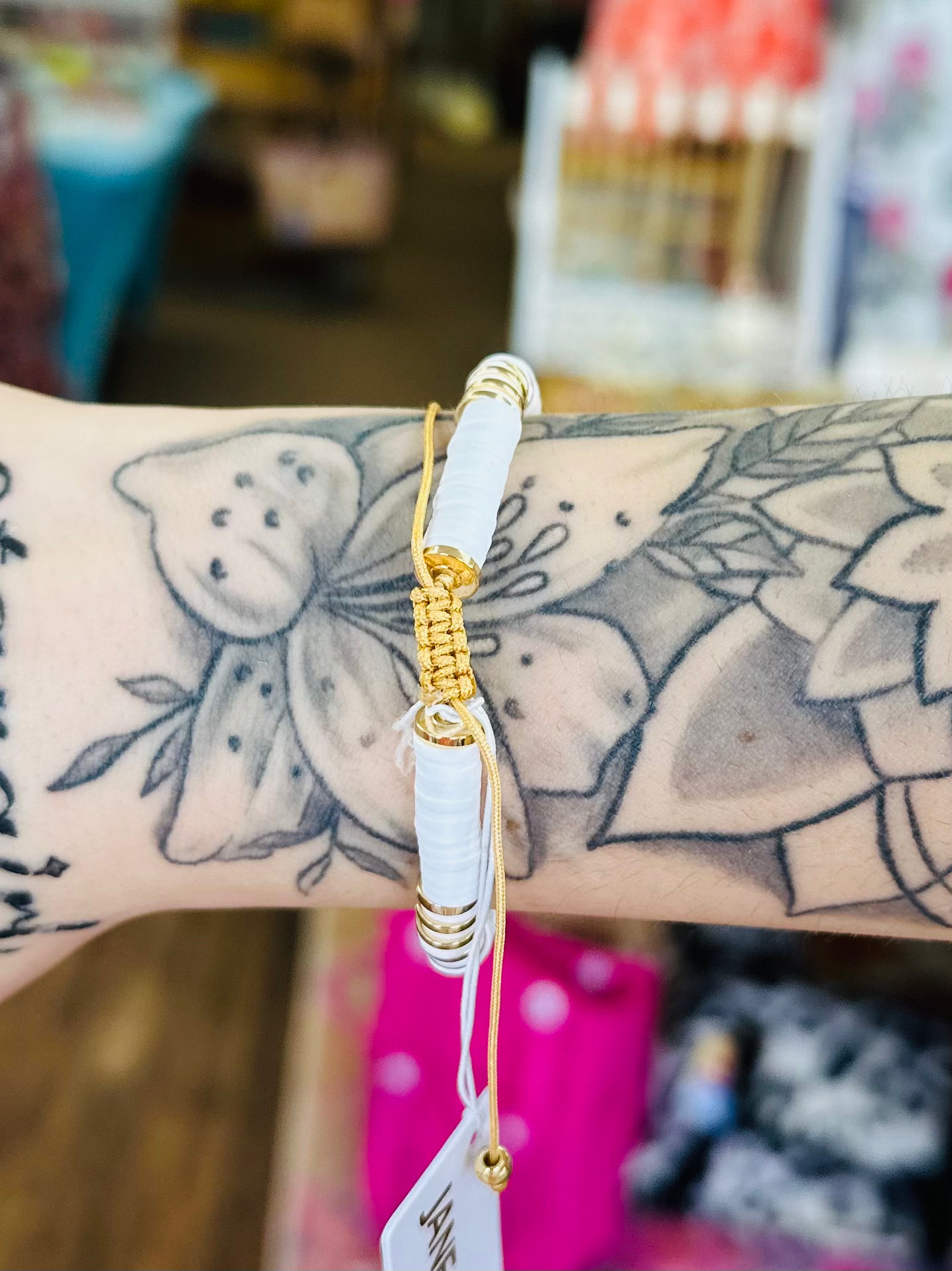 KK Jane Marie White Multi Rubber Beaded Bracelet