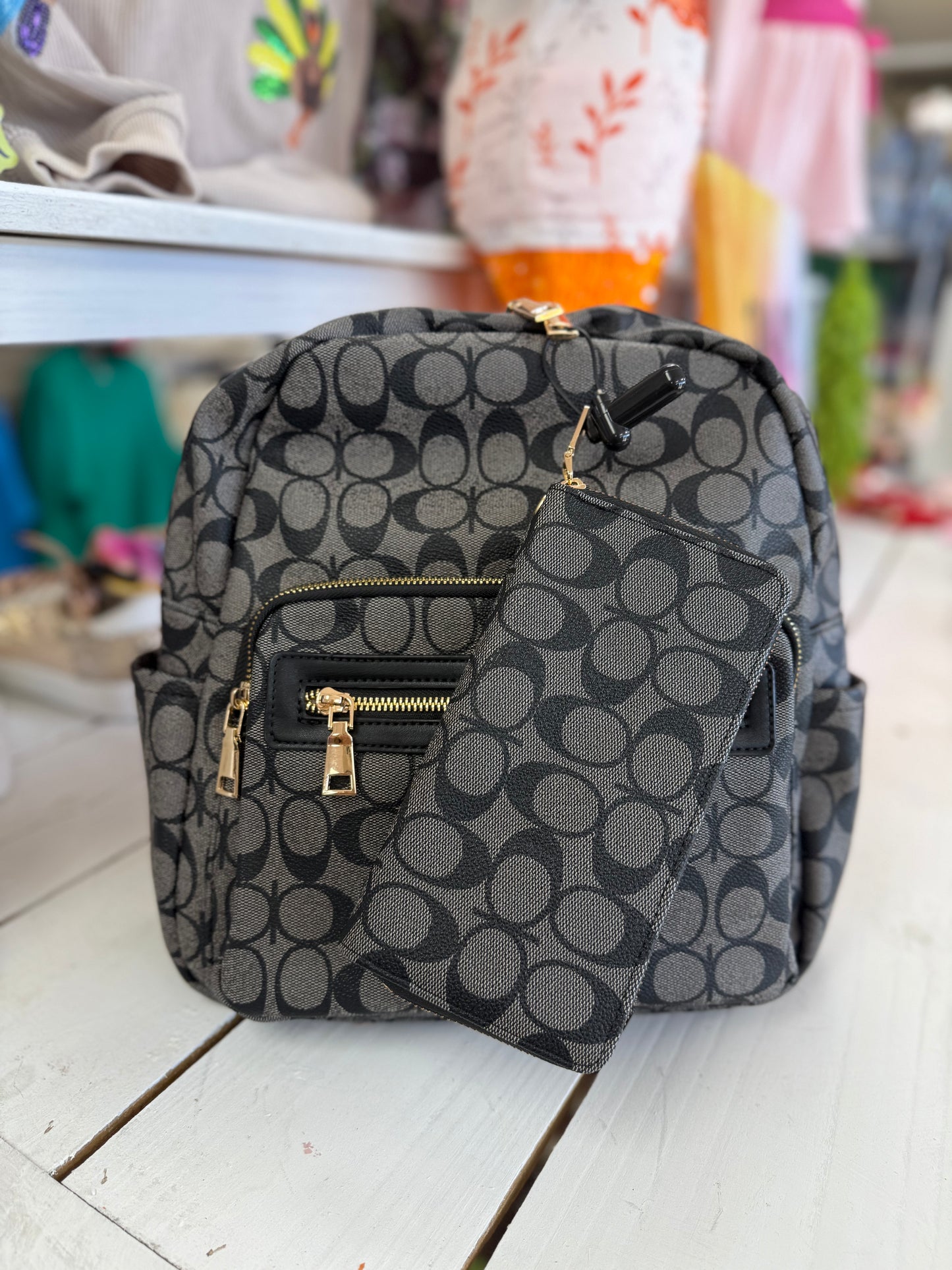 Designer Inspired Black Backpack