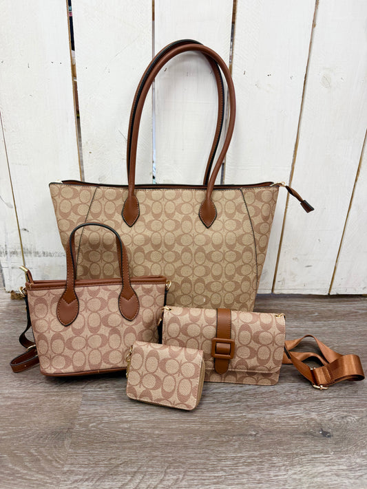 Light Brown Imitation 4-in-1 Bag Set