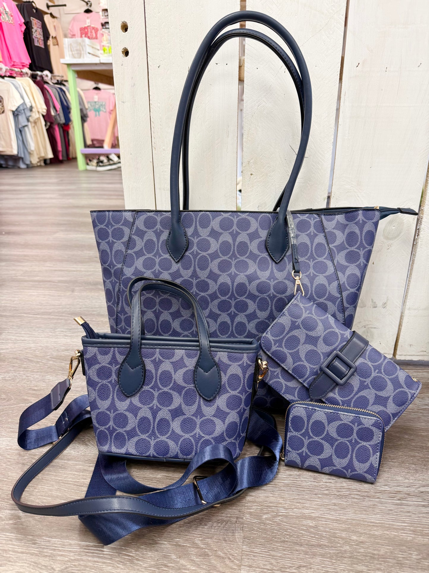 Navy Imitation 4-in-1 Bag Set