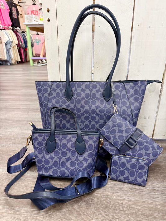Navy Imitation 4-in-1 Bag Set