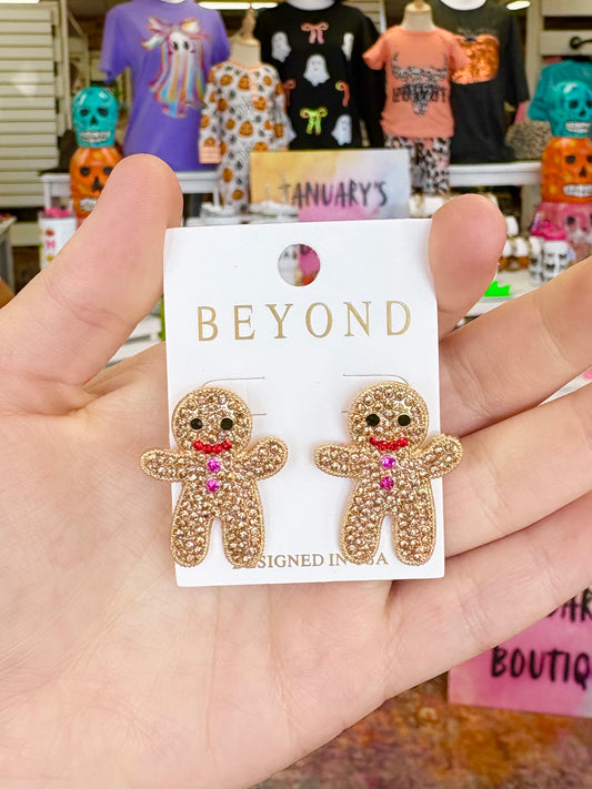 KK Rhinestone Gingerbread Earrings