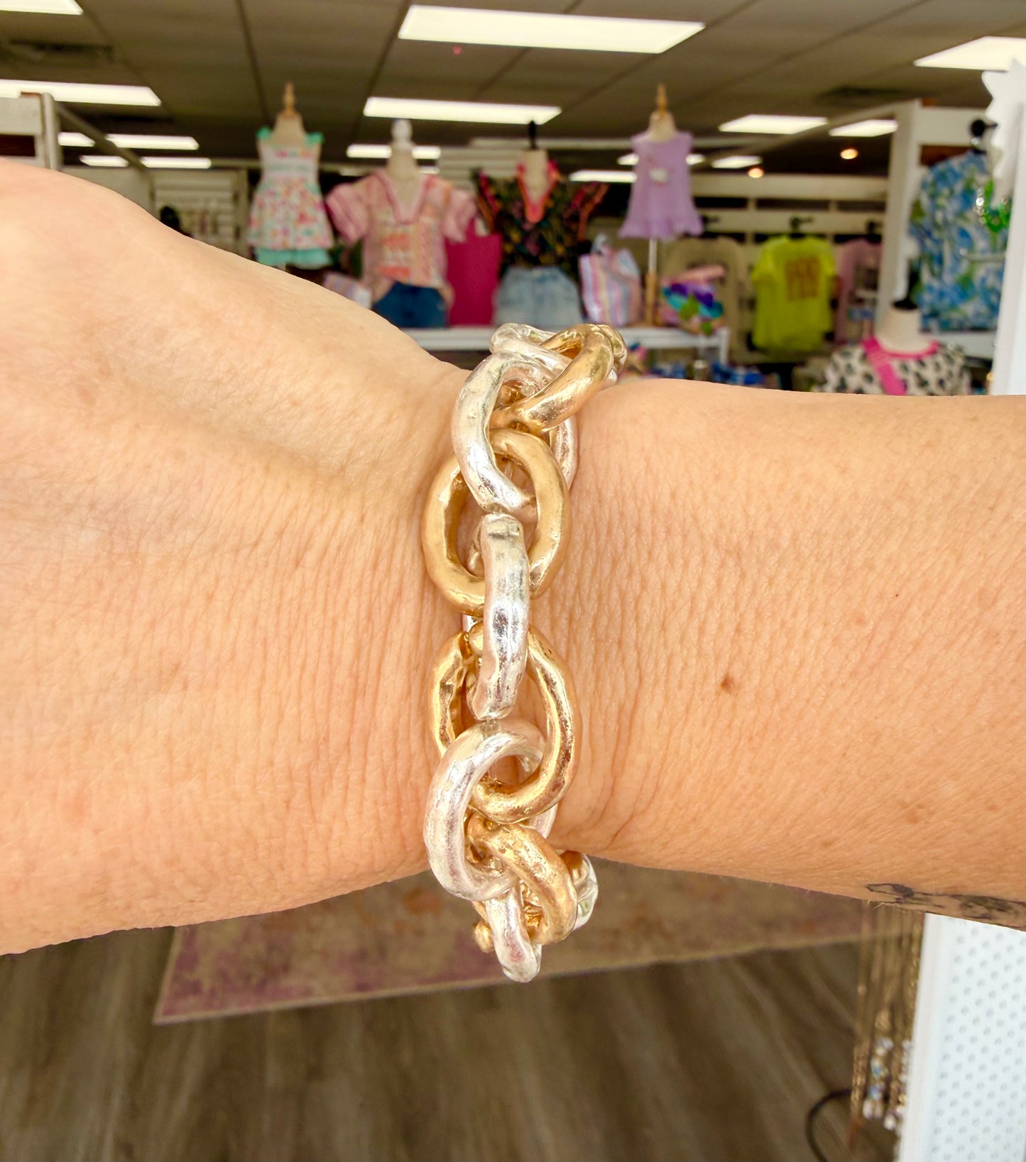 Matte Gold & Silver Chain Bracelet