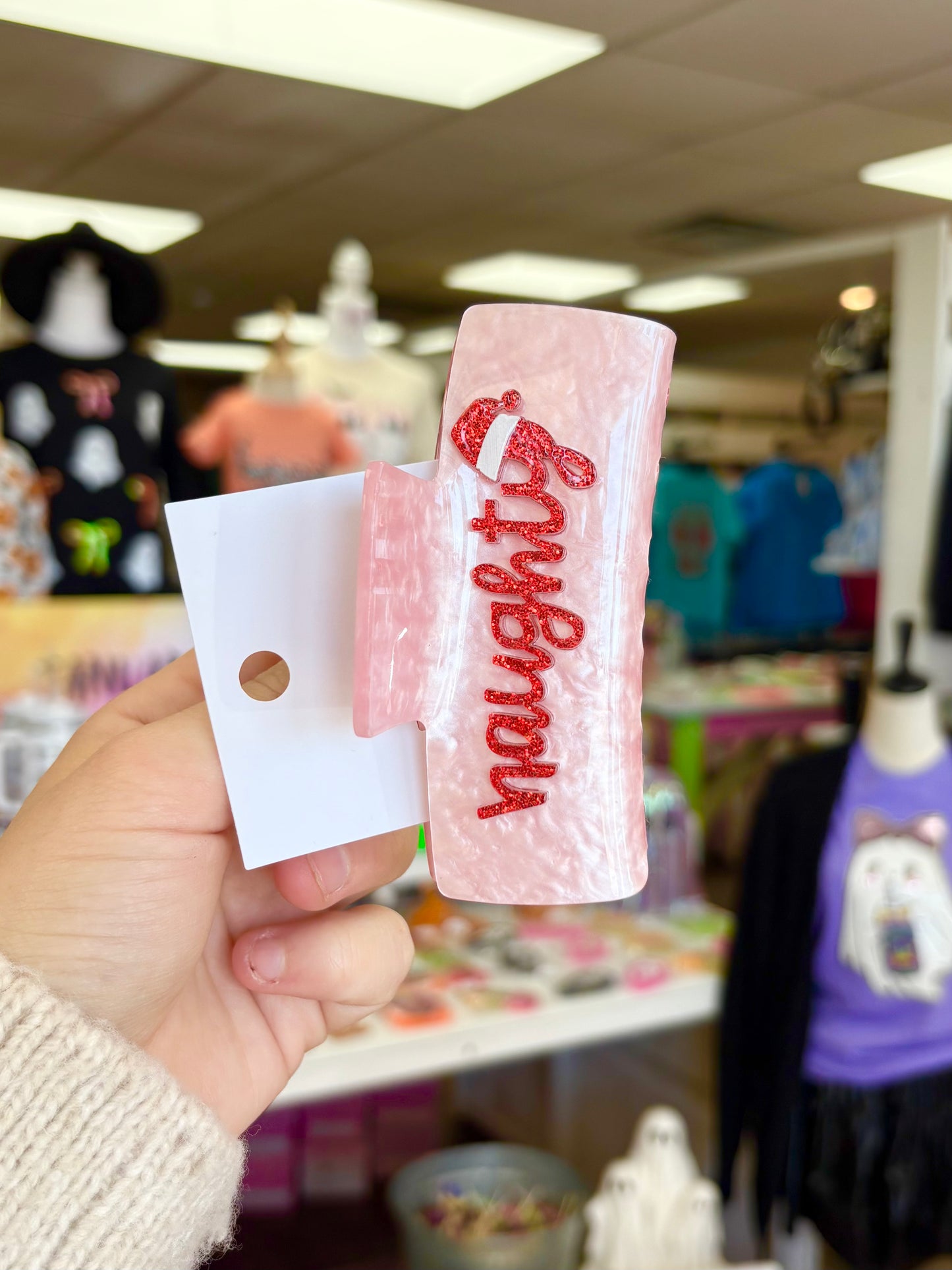 KK Pink Christmas Hair Clip