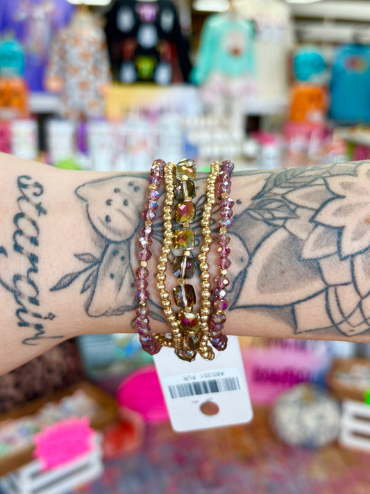 KK Dark Crystal Beaded Bracelet Set