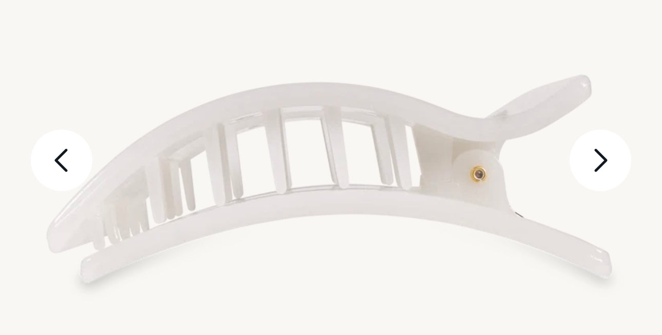 Coconut White Large Flat Rectangle Hair Clip