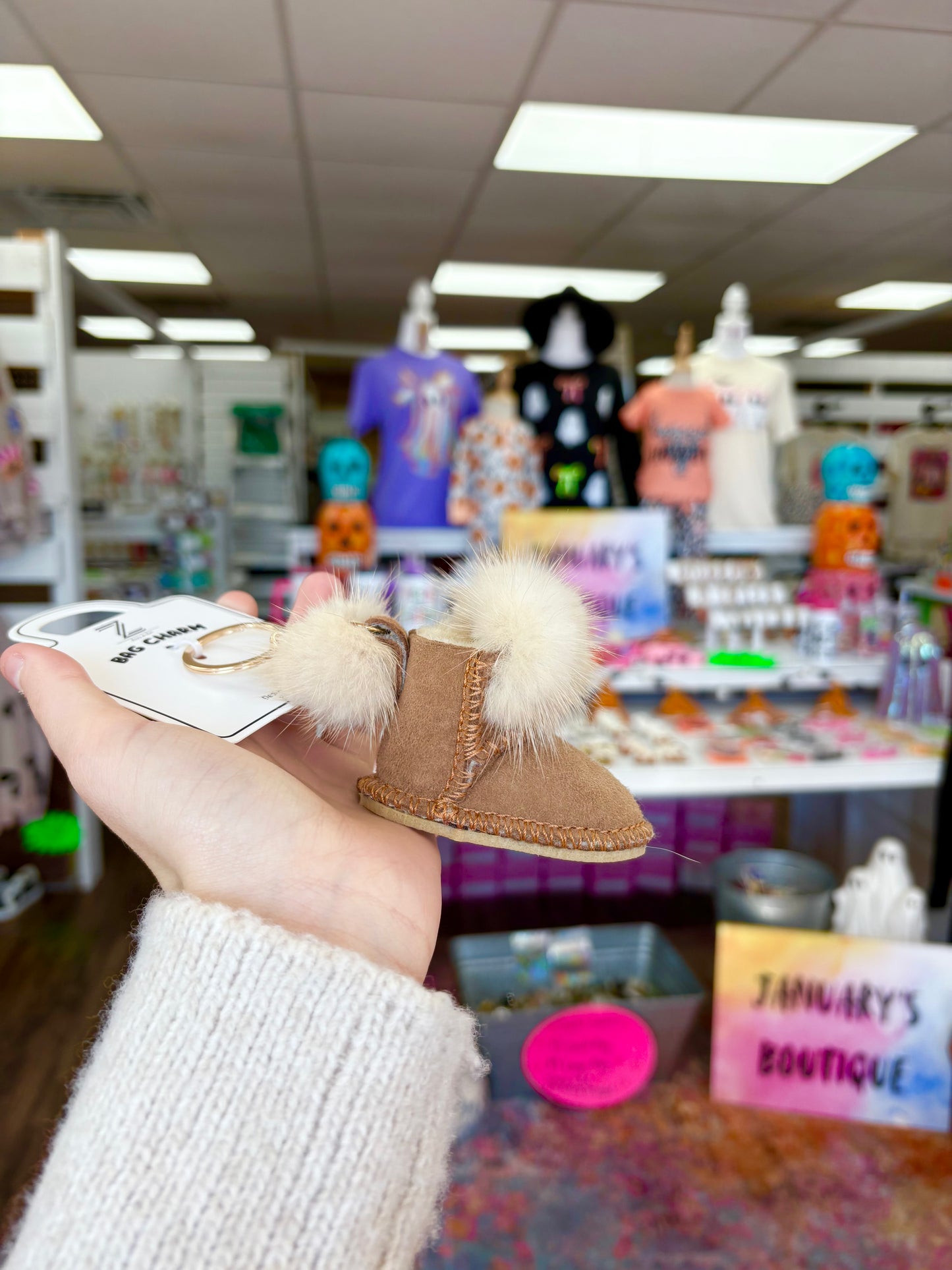 KK Furry Boot Keychain