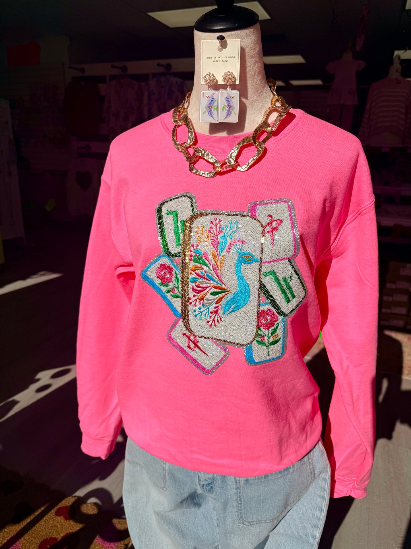 Women’s Mah J*ng Sequin Sweatshirt