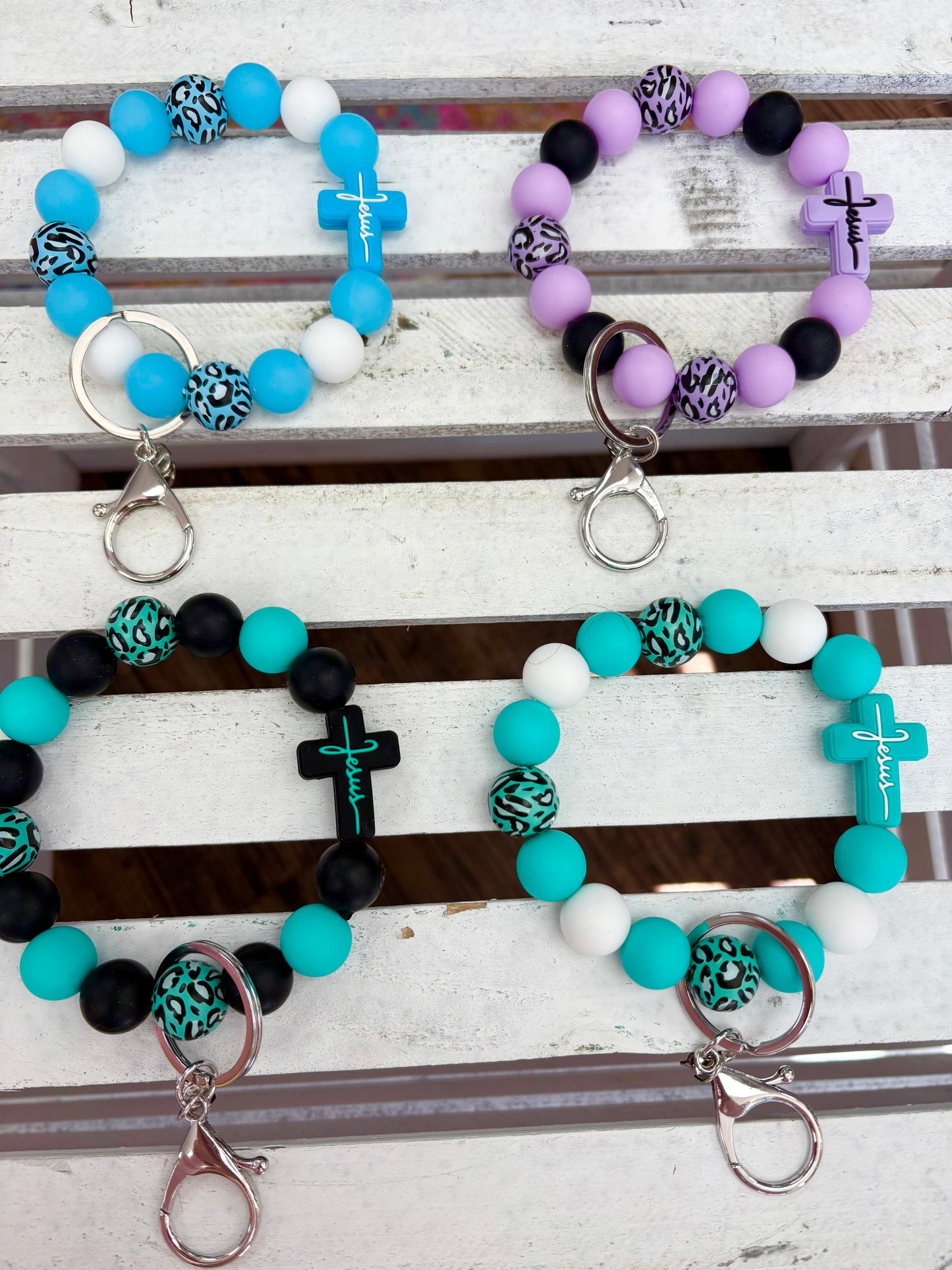 KK Faith Cross Leopard Wristlet