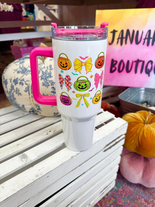 40 oz Pumpkin And Bows Tumbler
