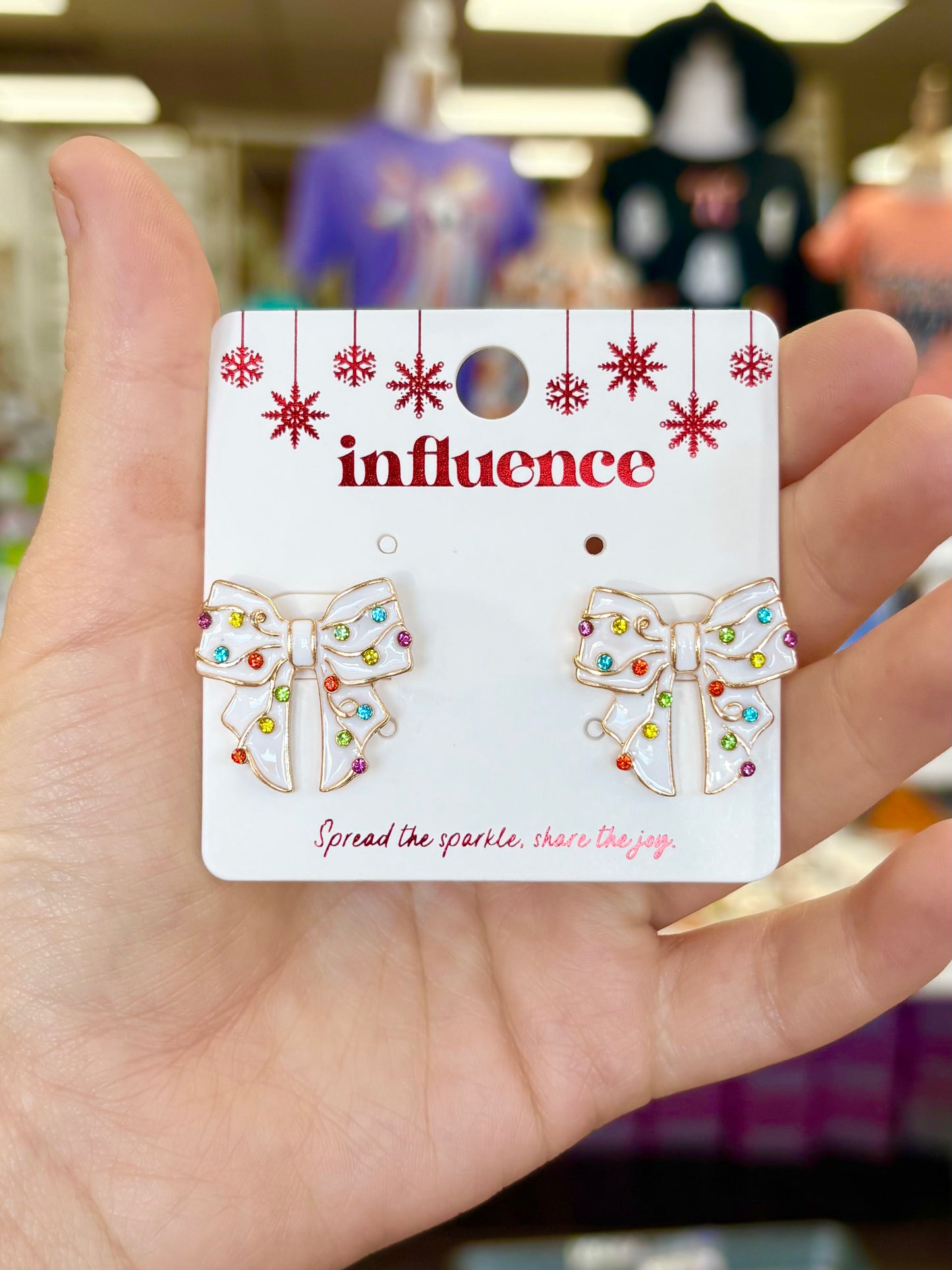 KK White/Multi Bow Earrings