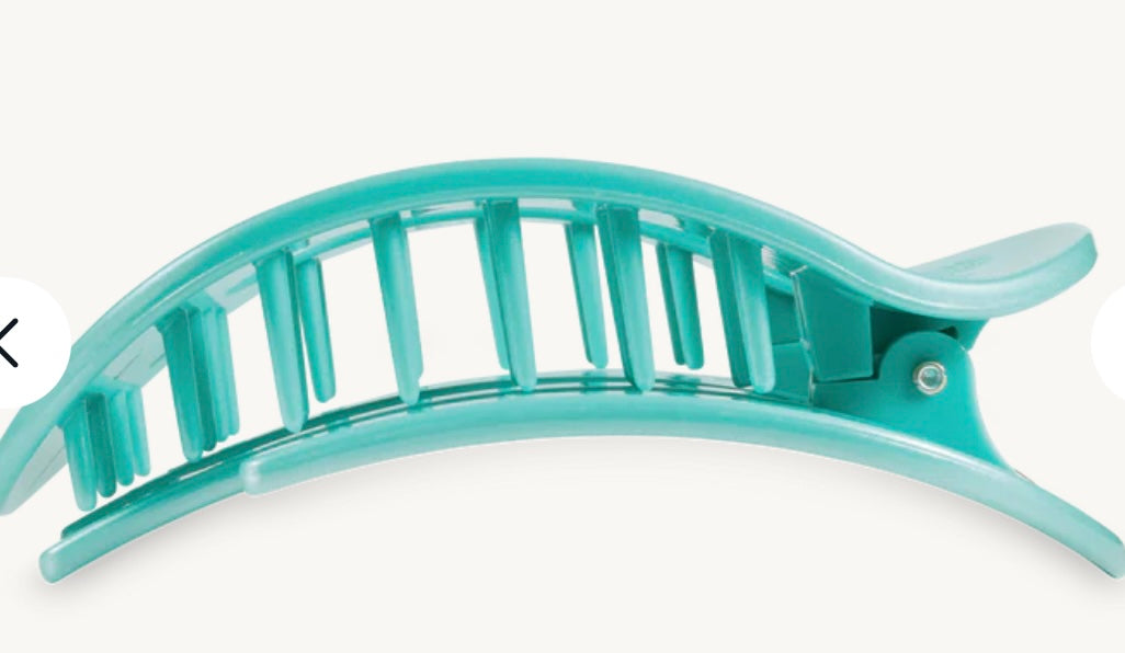 Totally Turquoise Large Flat Round Hair Clip