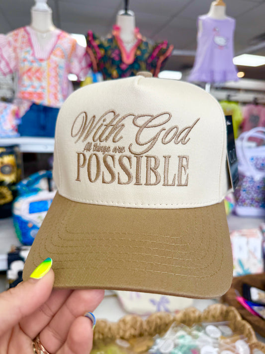 With God All Things Are Possible Hat