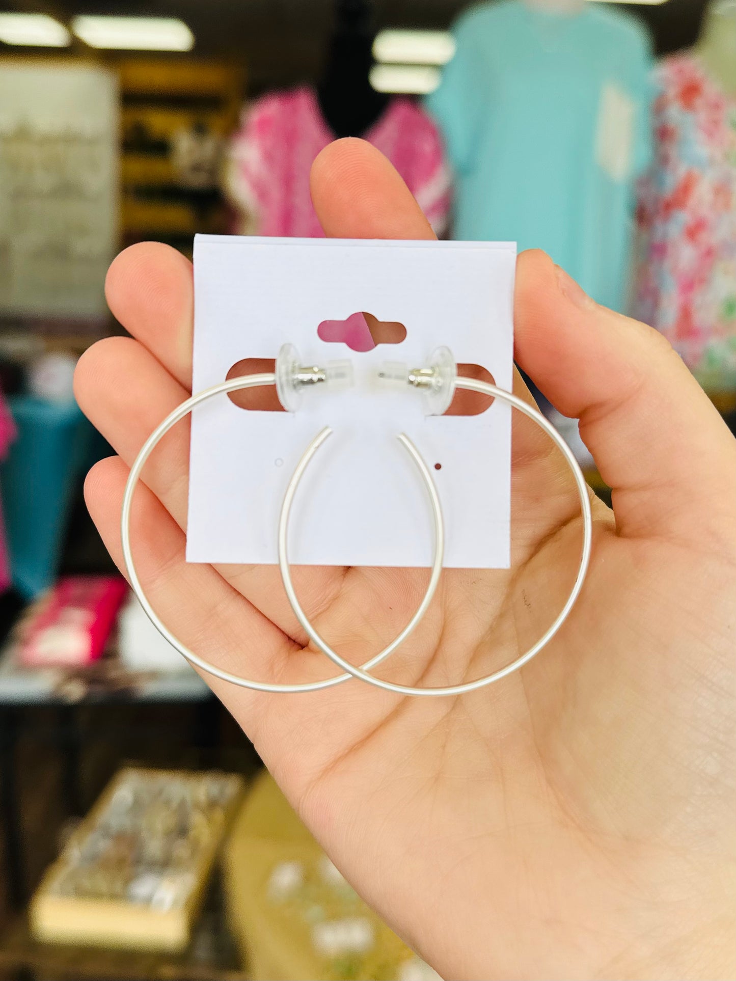 KK Thin Silver Hoops