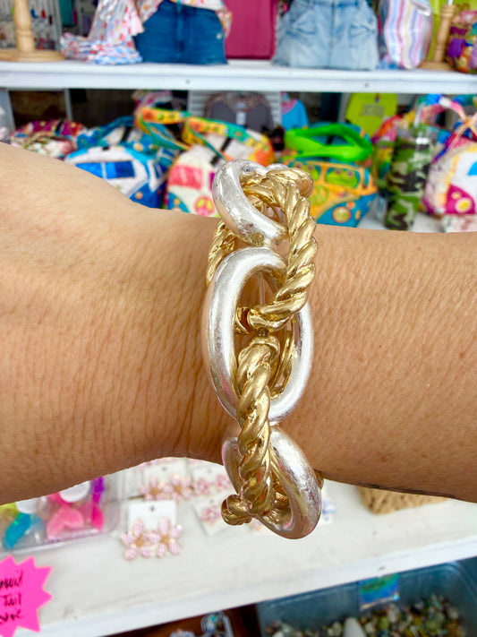 Gold & Silver Chain Bracelet