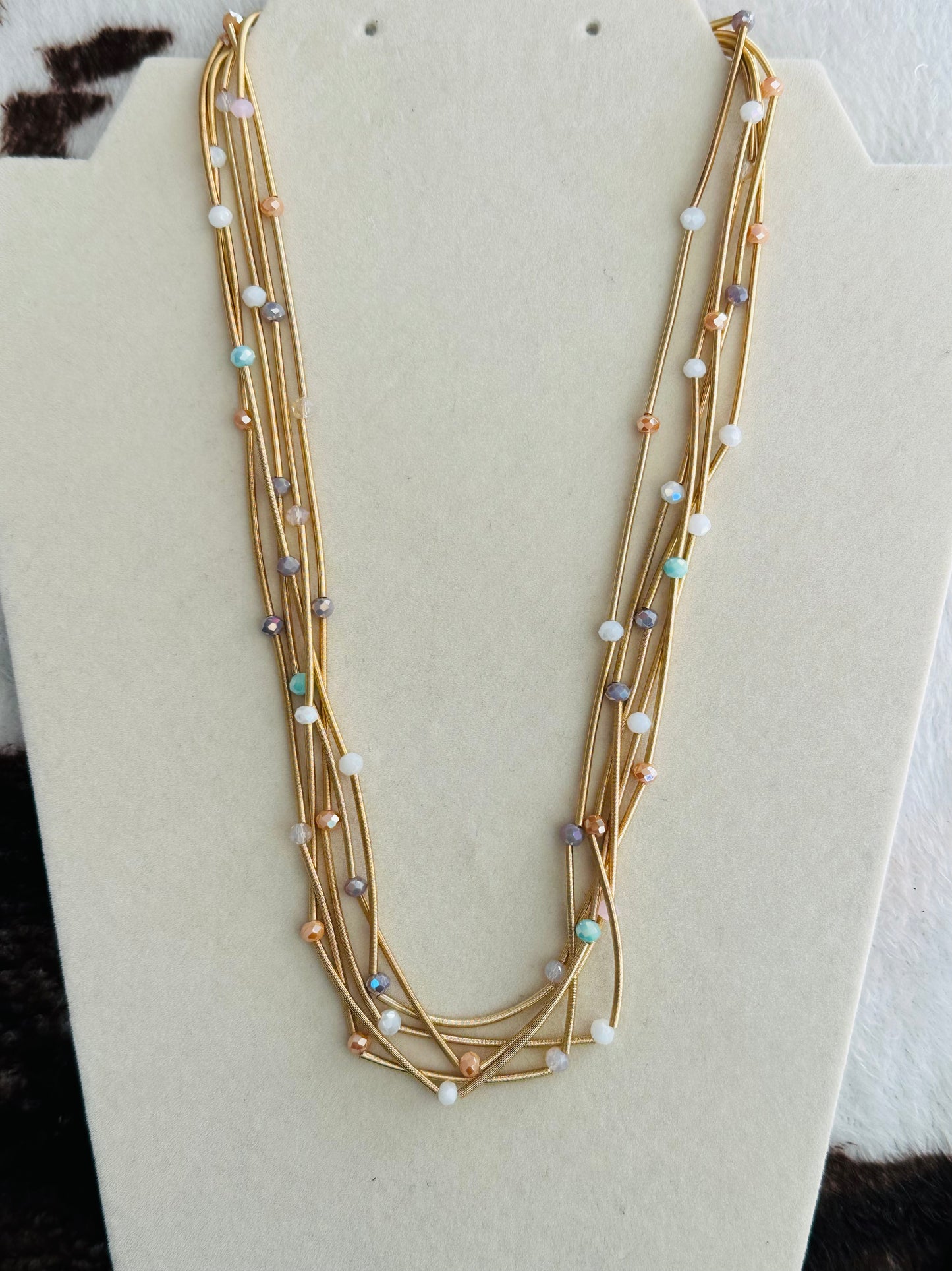 KK Metallic Coils and Pastel Beaded Necklace