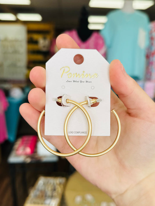 KK Medium Matte Gold Hoops