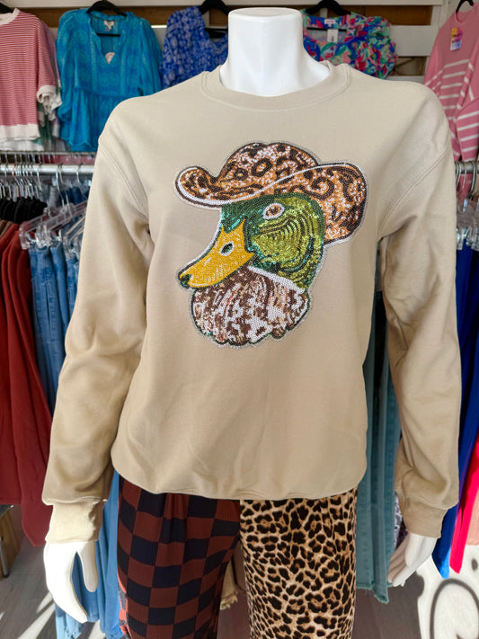 Women’s Sequin Duck Sweatshirt