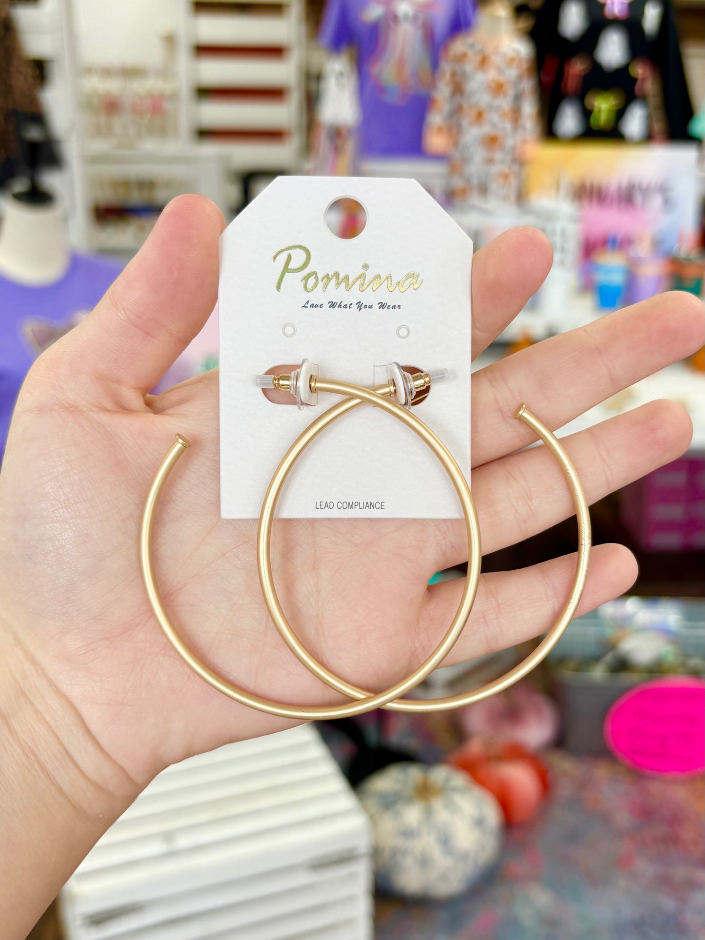 KK Large Thin Matte Gold Hoops