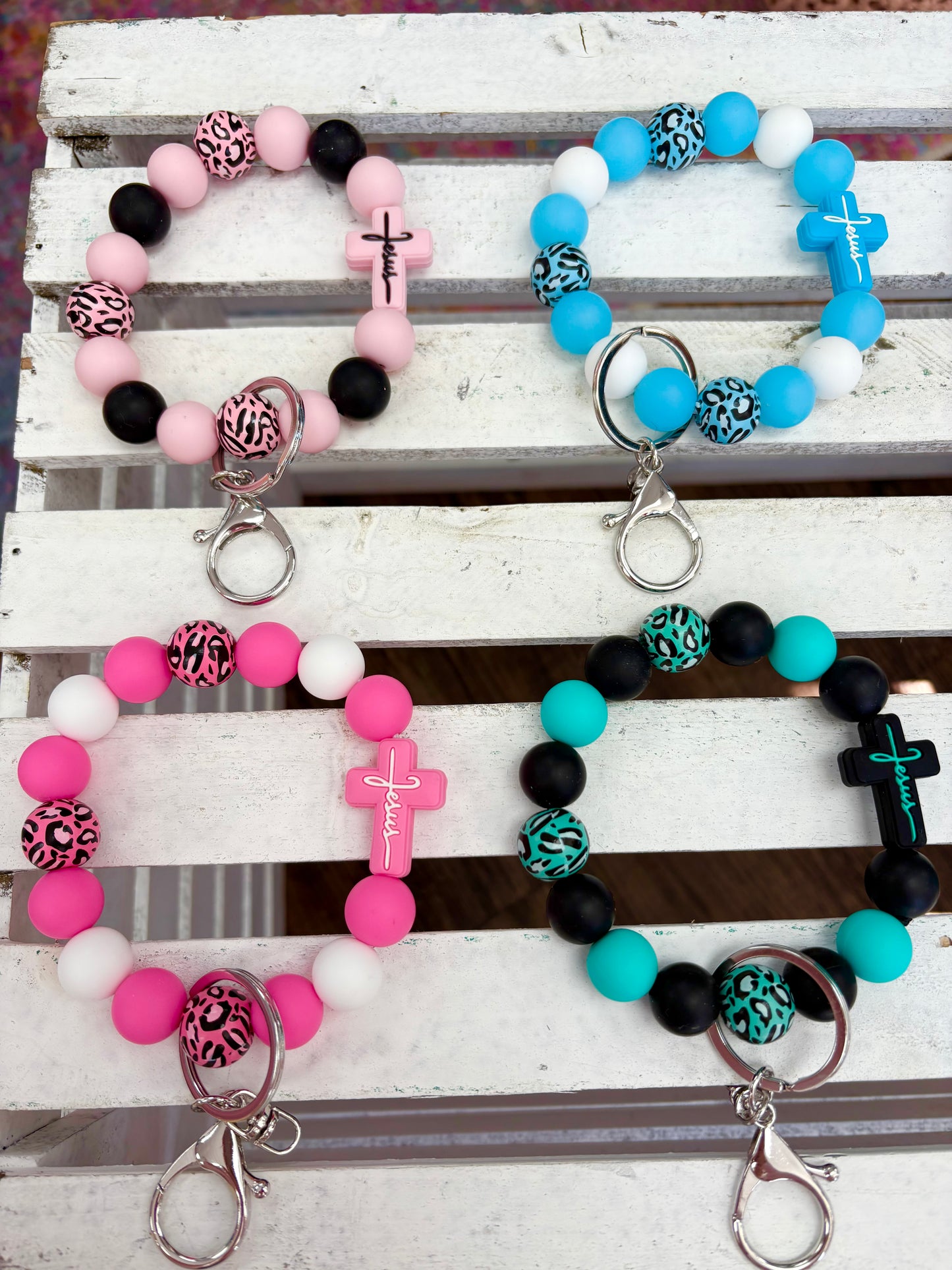 KK Faith Cross Leopard Wristlet