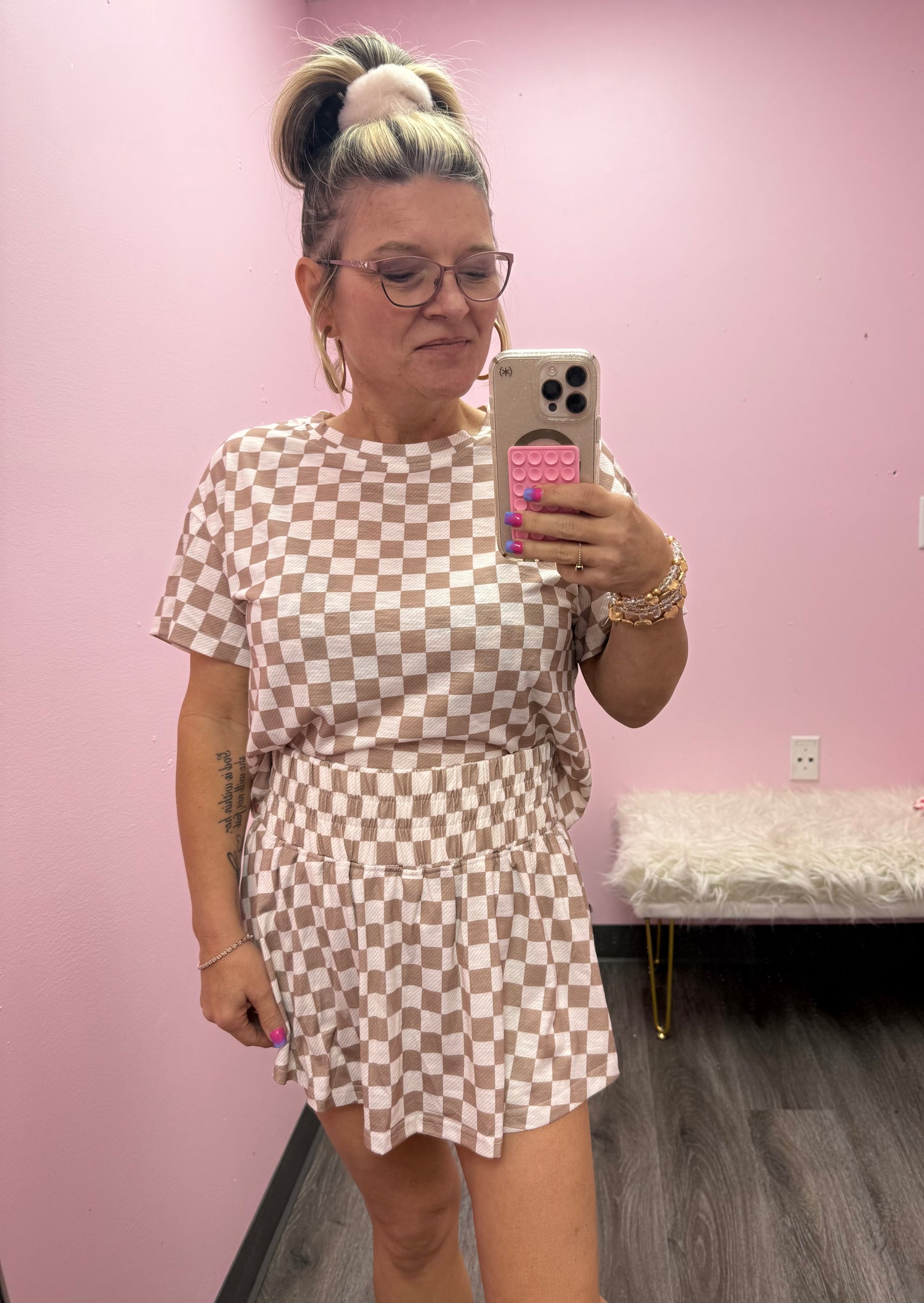 Women’s Checked Skort Set