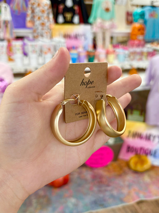Thick Matte Gold Earrings