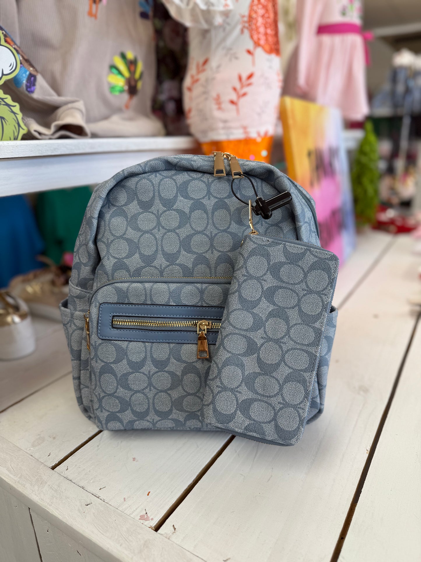 Designer Inspired Blue Backpack