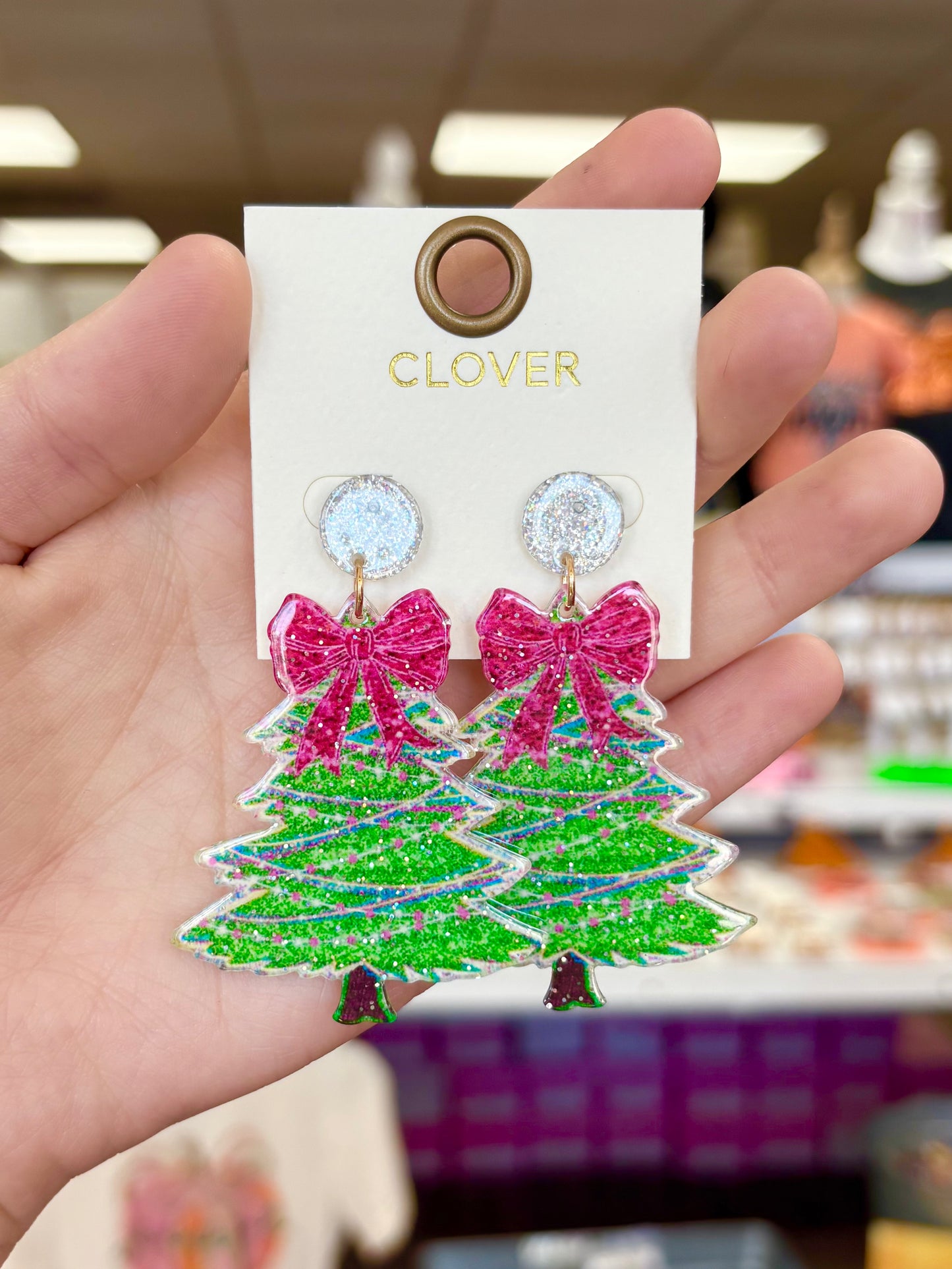 KK Acrylic Bow Tree Earrings