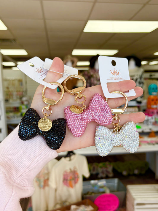 KK Rhinestone Bow Keychains